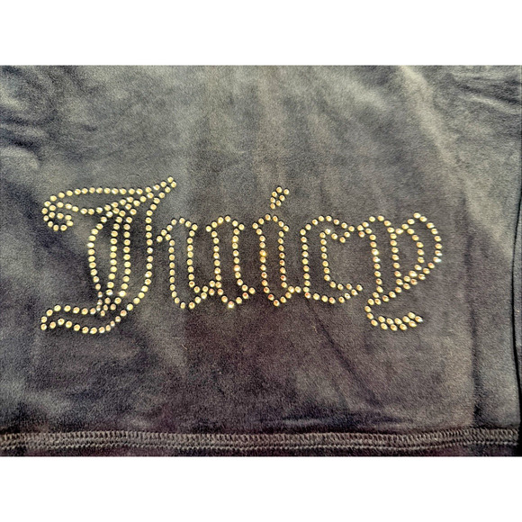 NWT Juicy Couture OG Big Bling Navy Velour Zip Hoodie – Size Medium - Picture 5 of 9